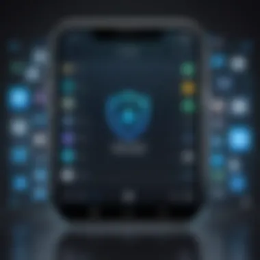 Icon representation of security features in messaging apps
