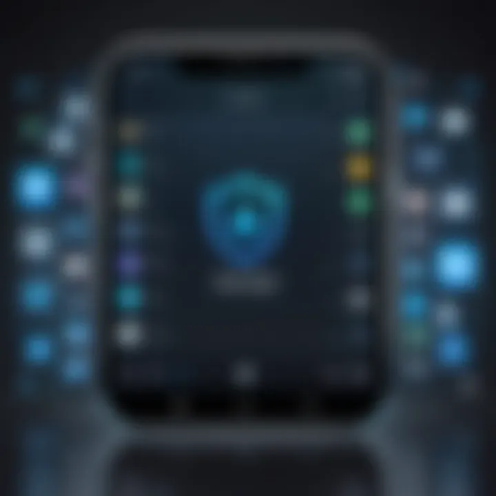 Icon representation of security features in messaging apps