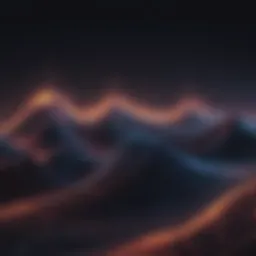 Abstract music waves visualization with digital effects