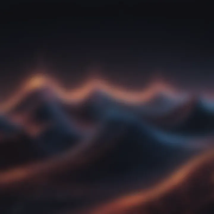 Abstract music waves visualization with digital effects