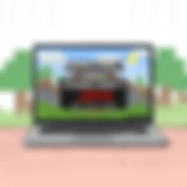 Minecraft Java Edition on Chromebook Chromebook displaying Minecraft Java Edition