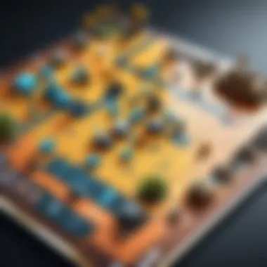 Engaging Strategy Elements A strategic game board with engaging tactical elements displayed