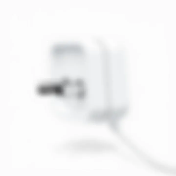 A power adapter with a damaged cable