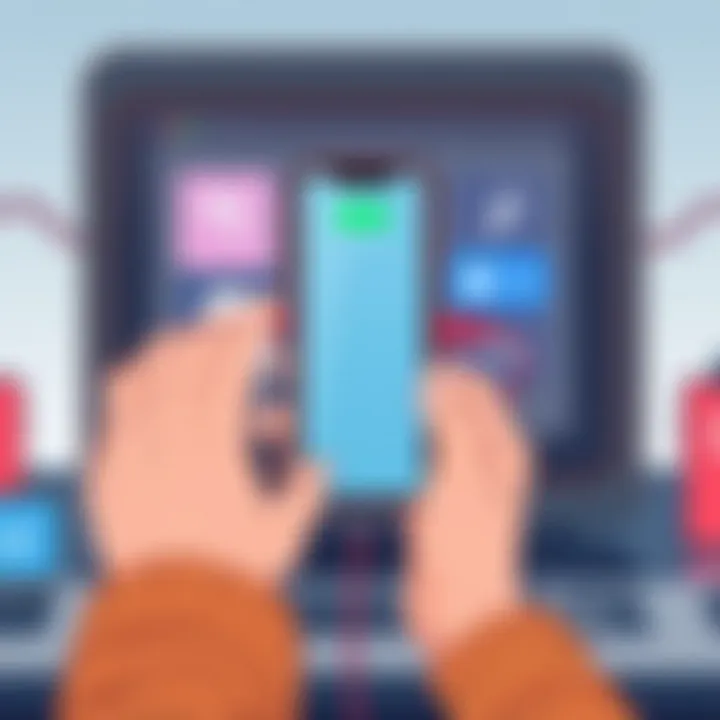 A person testing different power sources for an iPhone