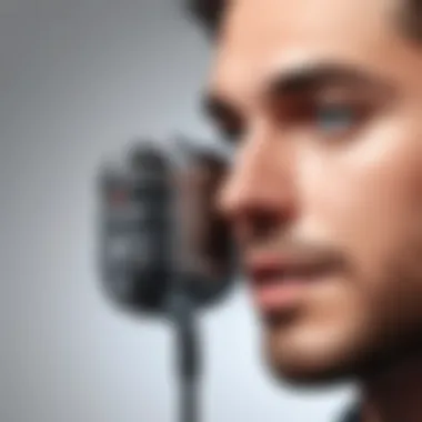 Cutting-Edge Microphone Attachment Person using advanced microphone attachment for iPhone