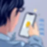 A user engaging with a file photo app interface on a smartphone.