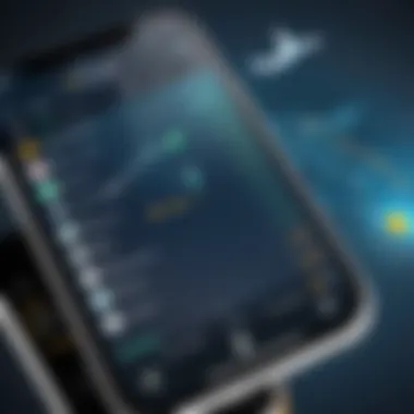 Flight Status Notifications and Alerts A graphic illustrating flight status notifications on a smartphone
