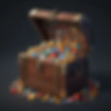 Artistic depiction of a treasure chest overflowing with various Apple app icons