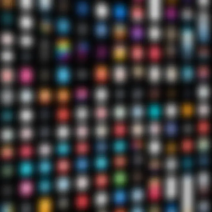 Visual representation of diverse music genres available in apps