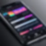 A smartphone displaying a popular music app interface