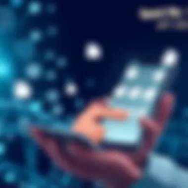 Professional using file management app on iPhone