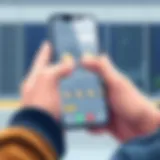 User navigating through file management app on iPhone