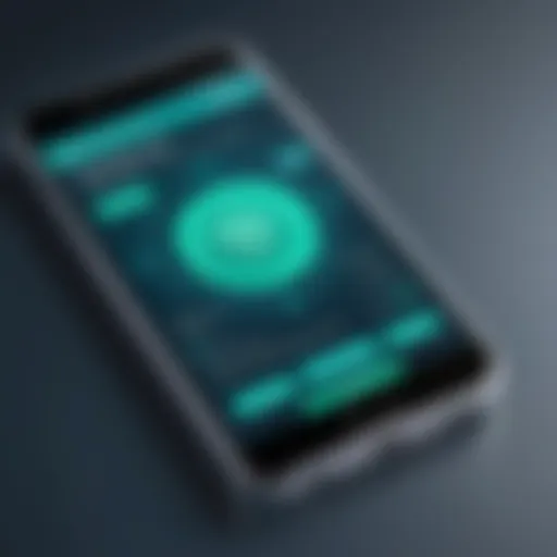Mobile phone displaying antivirus app interface
