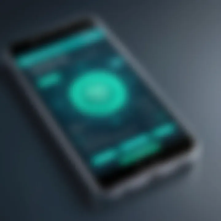 Mobile phone displaying antivirus app interface