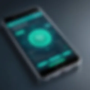 Antivirus Application Overview on Mobile Mobile phone displaying antivirus app interface
