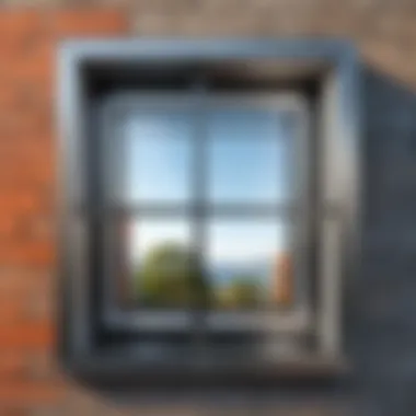 Industrial-style window with robust metal framing