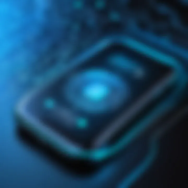 Visual representation of data encryption in Bluetooth communication