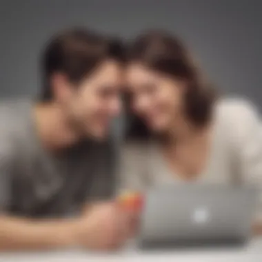 Byte of Bliss: Couple sharing a moment of joy in a digital realm