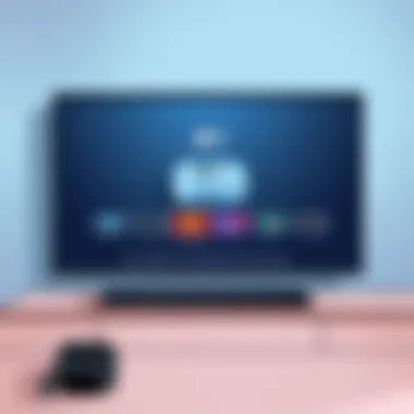 Apple TV Interface on Chromecast Apple TV interface displayed on a Chromecast-enabled TV