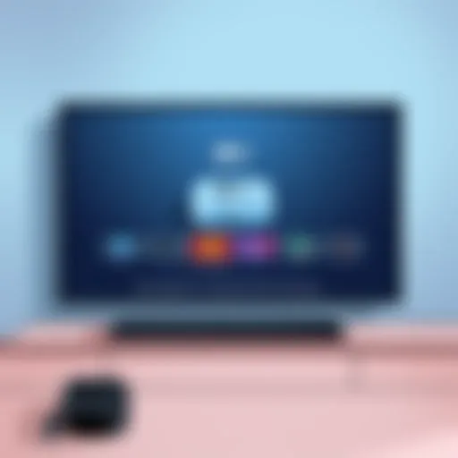 Apple TV Interface on Chromecast Apple TV interface displayed on a Chromecast-enabled TV