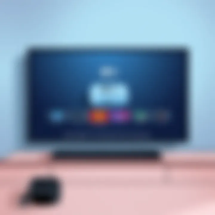 Apple TV Interface on Chromecast Apple TV interface displayed on a Chromecast-enabled TV