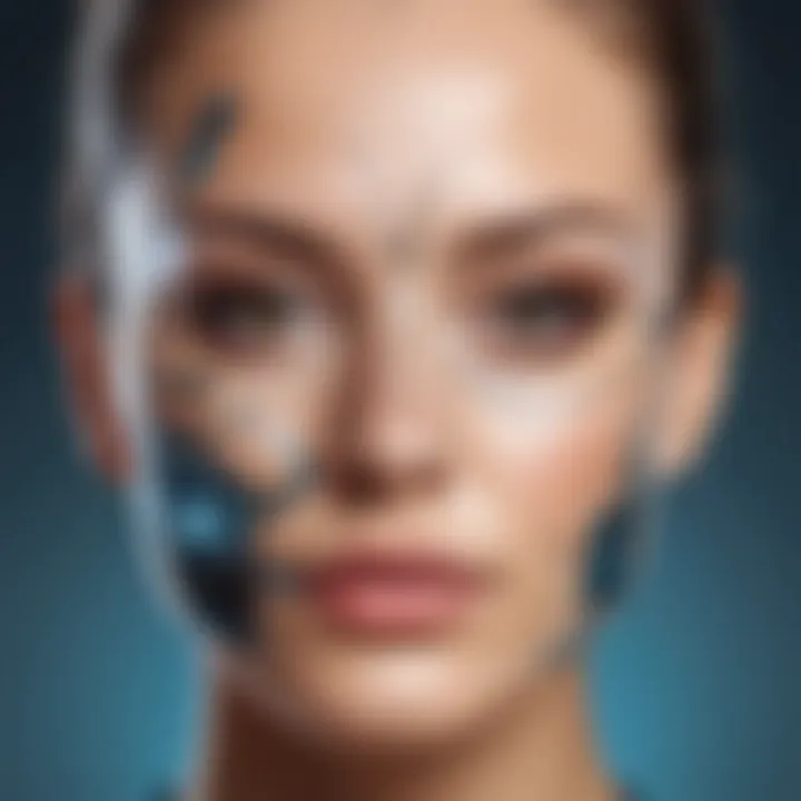 A digital interface showcasing facial feature alteration tools.