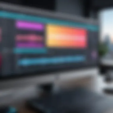 Video Editing Software with Speed Adjustment An illustration showing video editing software interface with speed adjustment sliders