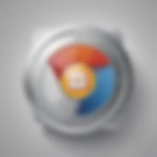 Chrome icon on abstract digital background