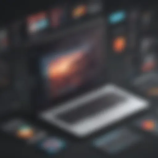 Illustration of a Chromebook with video editing tools