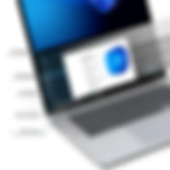 Microsoft laptop showcasing design features