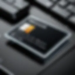 A close-up view of a Microsoft product key card showcasing security features and design elements.