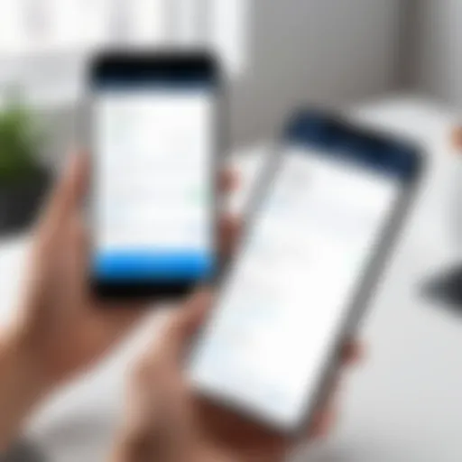 User interacting with a mobile expense tracking app on iPhone