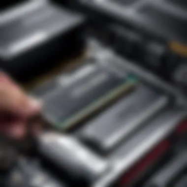 Illustration of RAM installation in an ASUS computer