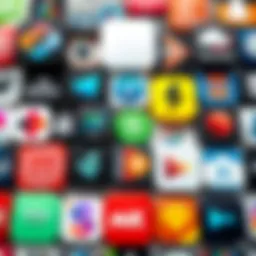 A collage of popular movie app logos