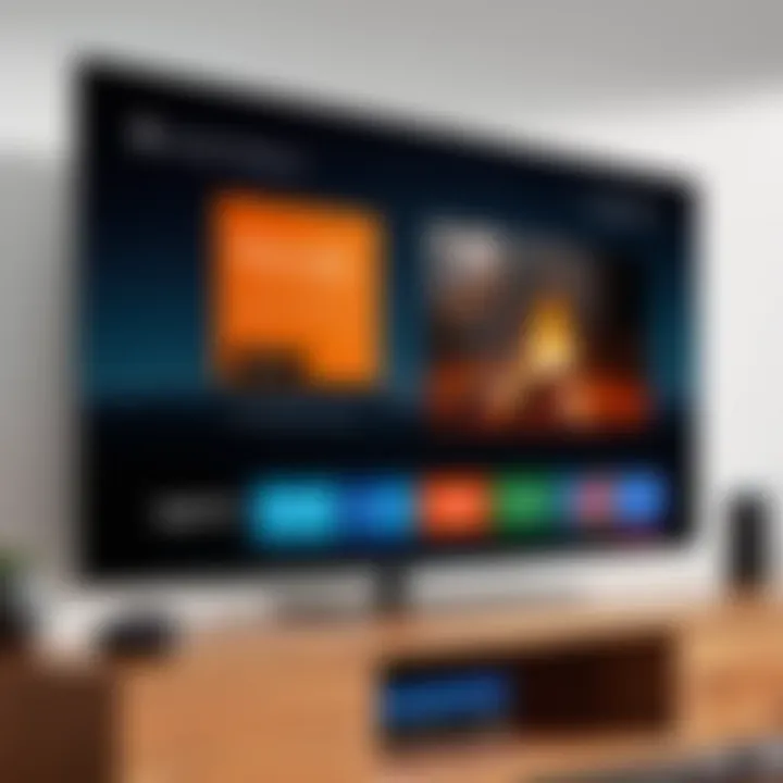 A user navigating Fire TV using voice control features.