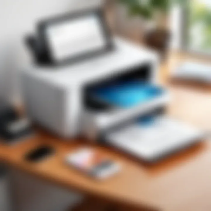 Wireless printing setup illustration