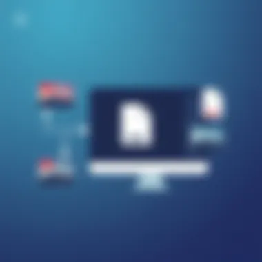 An illustration of a user interface depicting the steps to convert images into a PDF.