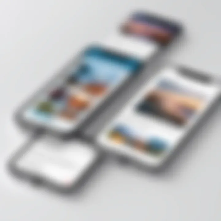 User interface showcasing photo selection on iPhone