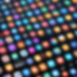 Elegant and unique app icon designs showcasing various styles and colors.