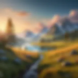 A serene landscape background that enhances digital tranquility