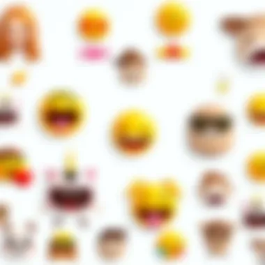 Showcasing Unique Emoji Designs A selection of personalized emojis showcasing unique designs.
