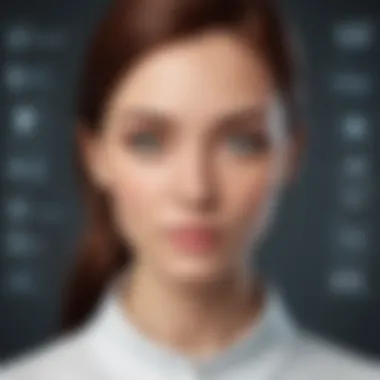 Customizable Features Selection An artistic illustration of selecting customizable features for an avatar