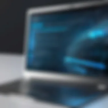 Fragmented Files on Laptop Illustration of laptop with fragmented files