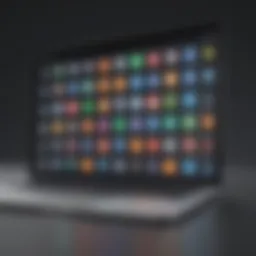 MacBook screen with app icons