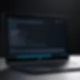Laptop displaying a black screen during startup.