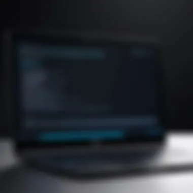 Laptop displaying a black screen during startup.