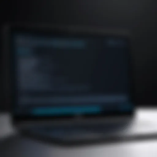 Laptop displaying a black screen during startup.