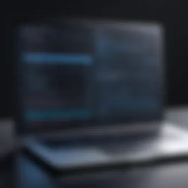 Software diagnostics on a laptop screen.