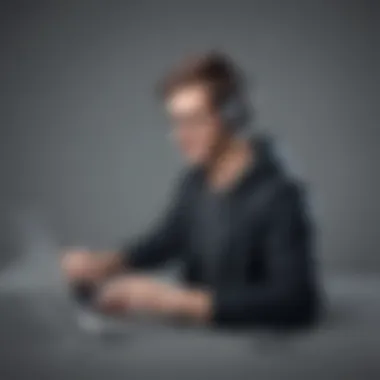 Enjoying Music with Headphones A laptop with headphones connected symbolizing listening to music