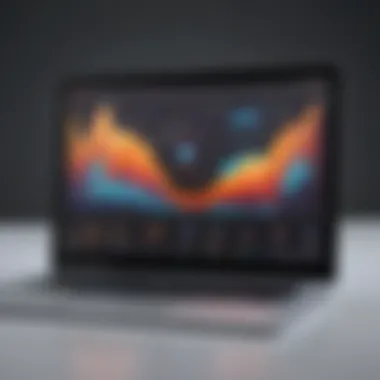 Exploring Online Music Libraries An online music library interface on a laptop screen